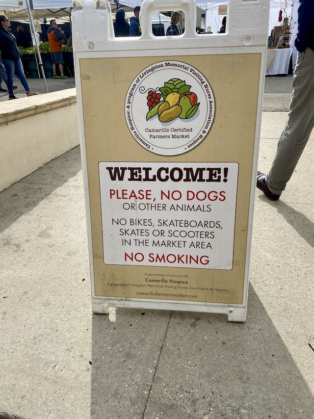 No pets at Camarillo Farmers Market